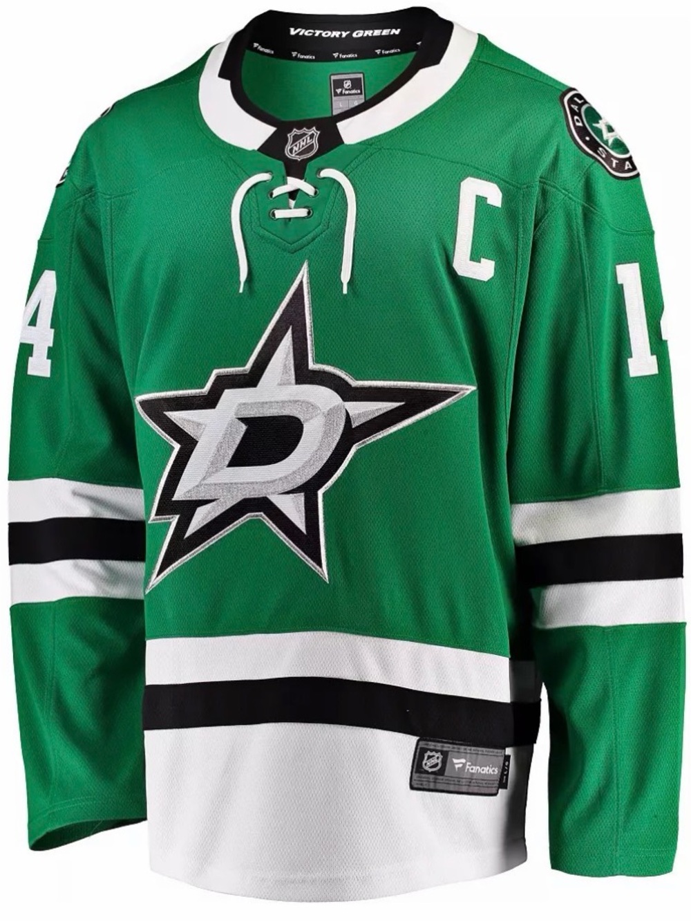NHL Dallas Stars Green White Black Captain Jersey